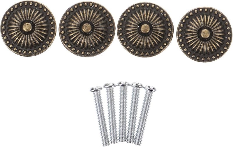 Vintage Zinc Alloy Cabinet Knobs Bronze Drawer Pull Handles 4pcs Furniture Hardware - Image 1
